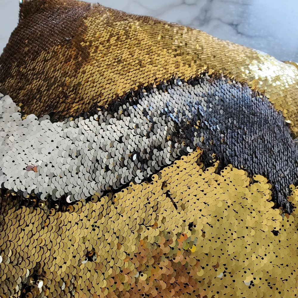 Sequin Throw Pillow Gold Silver Black